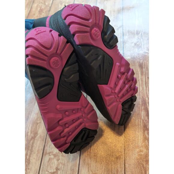 Kamik Rocket Winter / Snow Boots "Light Navy" Blue w/ Pink -- Big Kid 7 - Picture 3 of 4